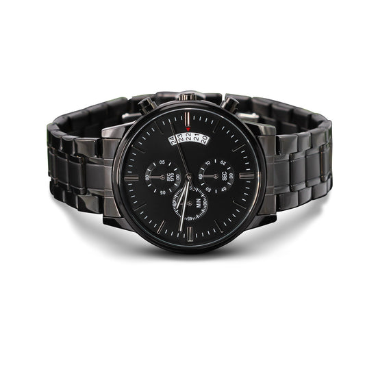 Personalized Black Chronograph Watch