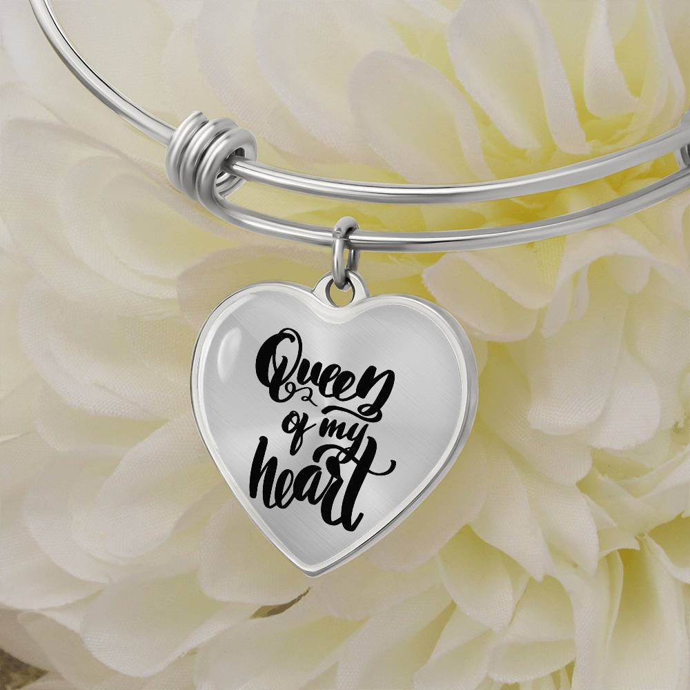 Queen of My Heart Luxury Heart Bangle