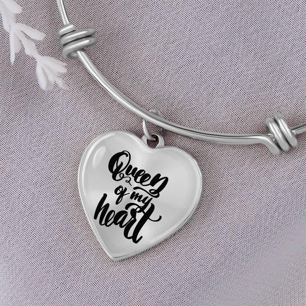 Queen of My Heart Luxury Heart Bangle