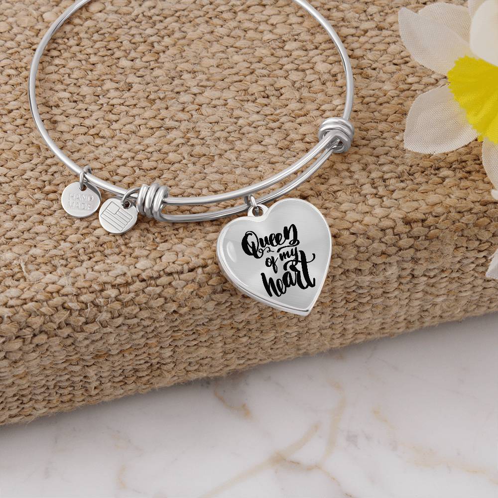 Queen of My Heart Luxury Heart Bangle