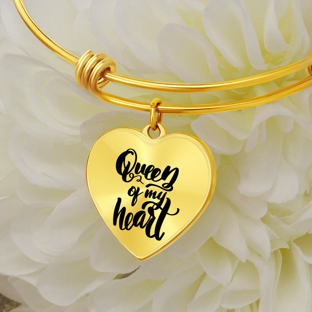 Queen of My Heart Luxury Heart Bangle