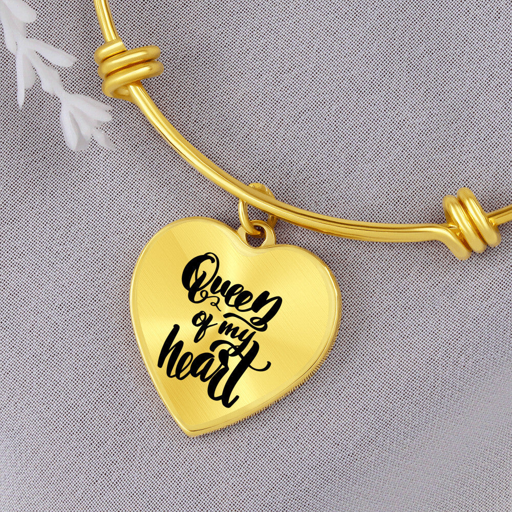 Queen of My Heart Luxury Heart Bangle