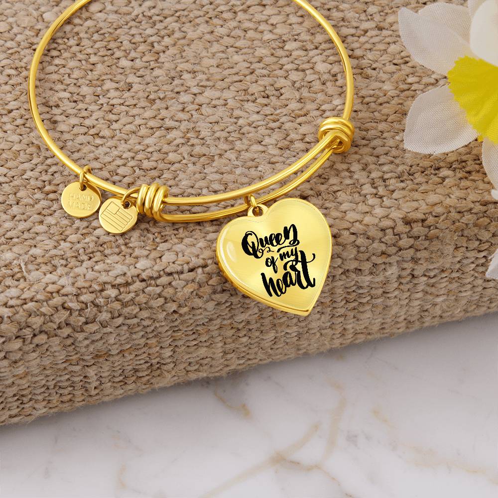 Queen of My Heart Luxury Heart Bangle