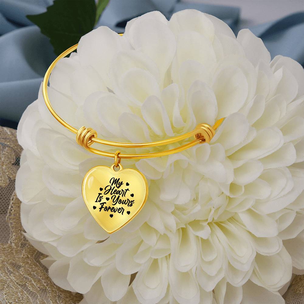 My Heart is Yours Forever Luxury Heart Bangle