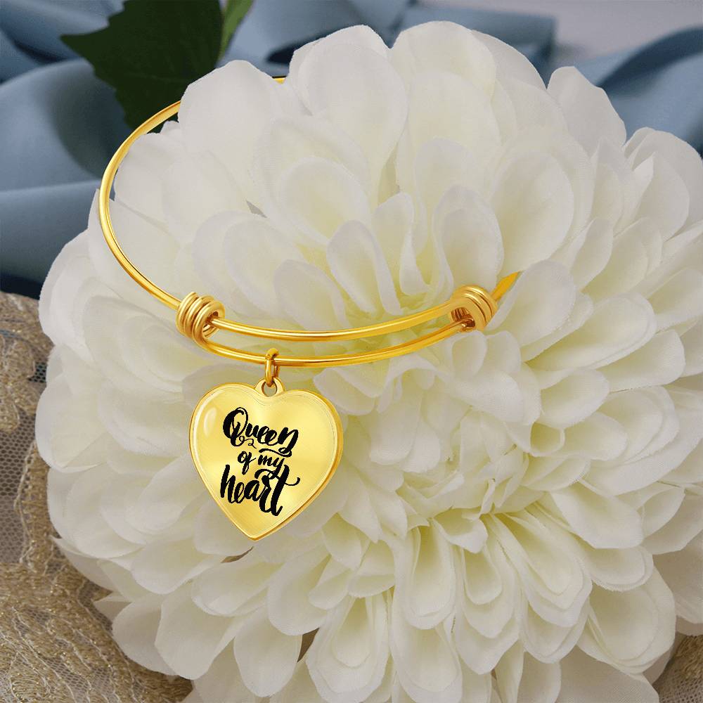 Queen of My Heart Luxury Heart Bangle