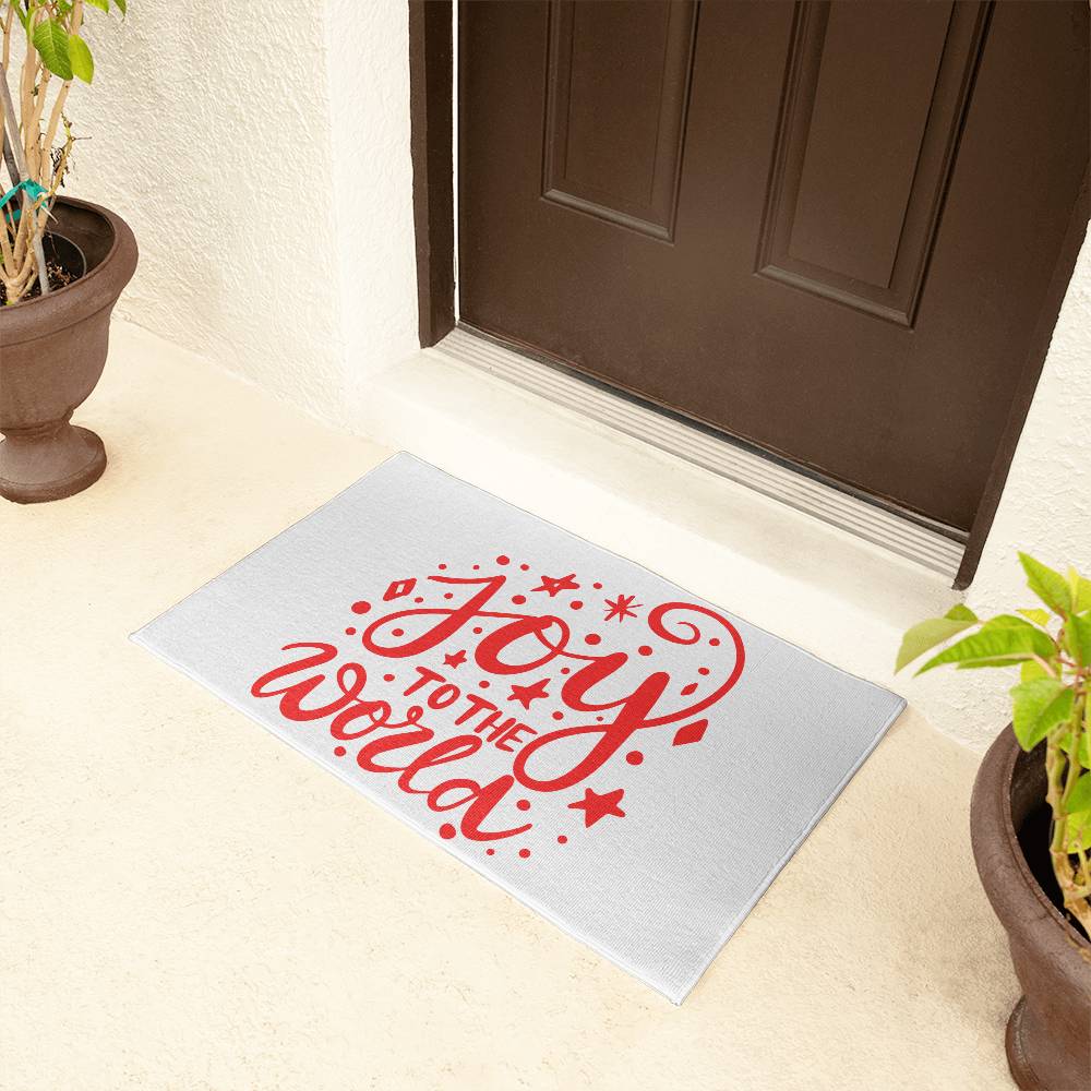 Joy to The World Welcome Mat