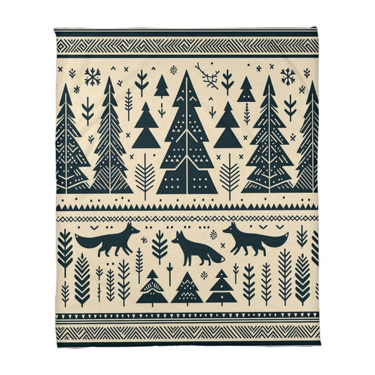 Nordic Winter Coral Fleece Blanket