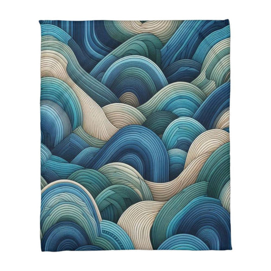 Waves Coral Fleece Blanket