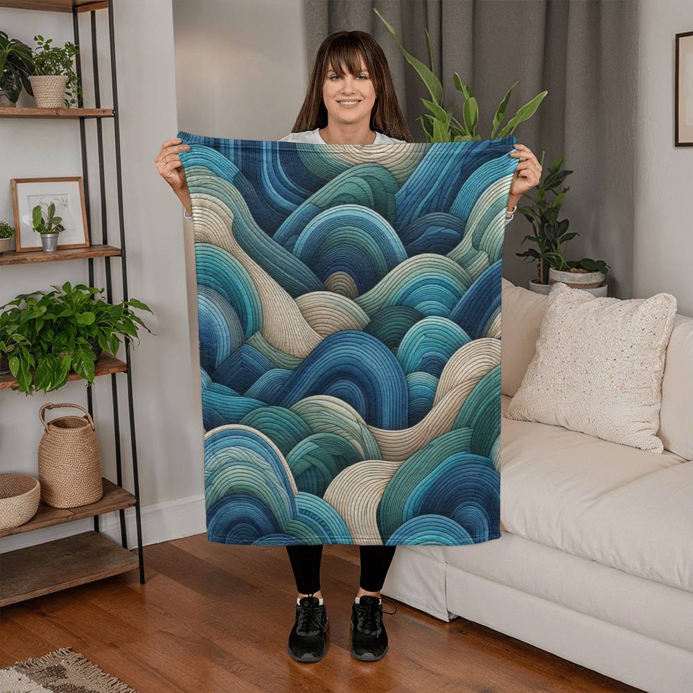 Waves Coral Fleece Blanket