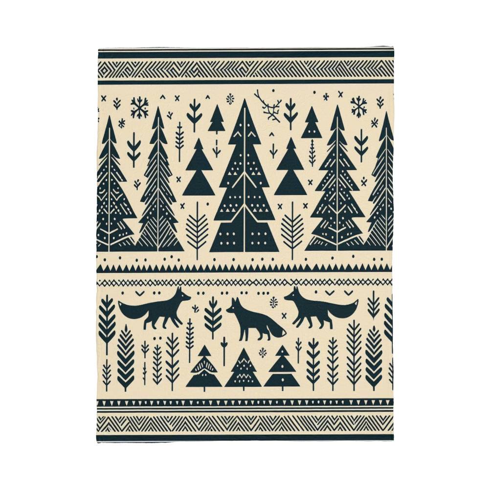 Nordic Winter Coral Fleece Blanket