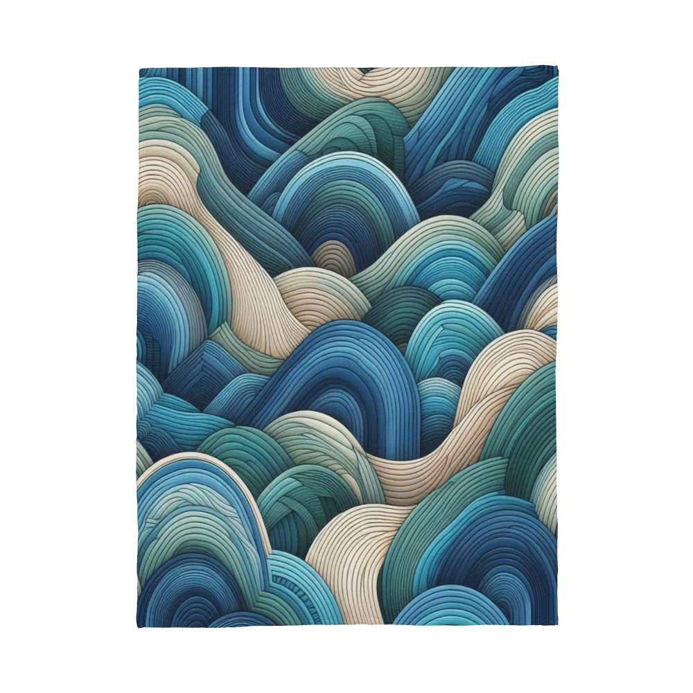 Waves Coral Fleece Blanket