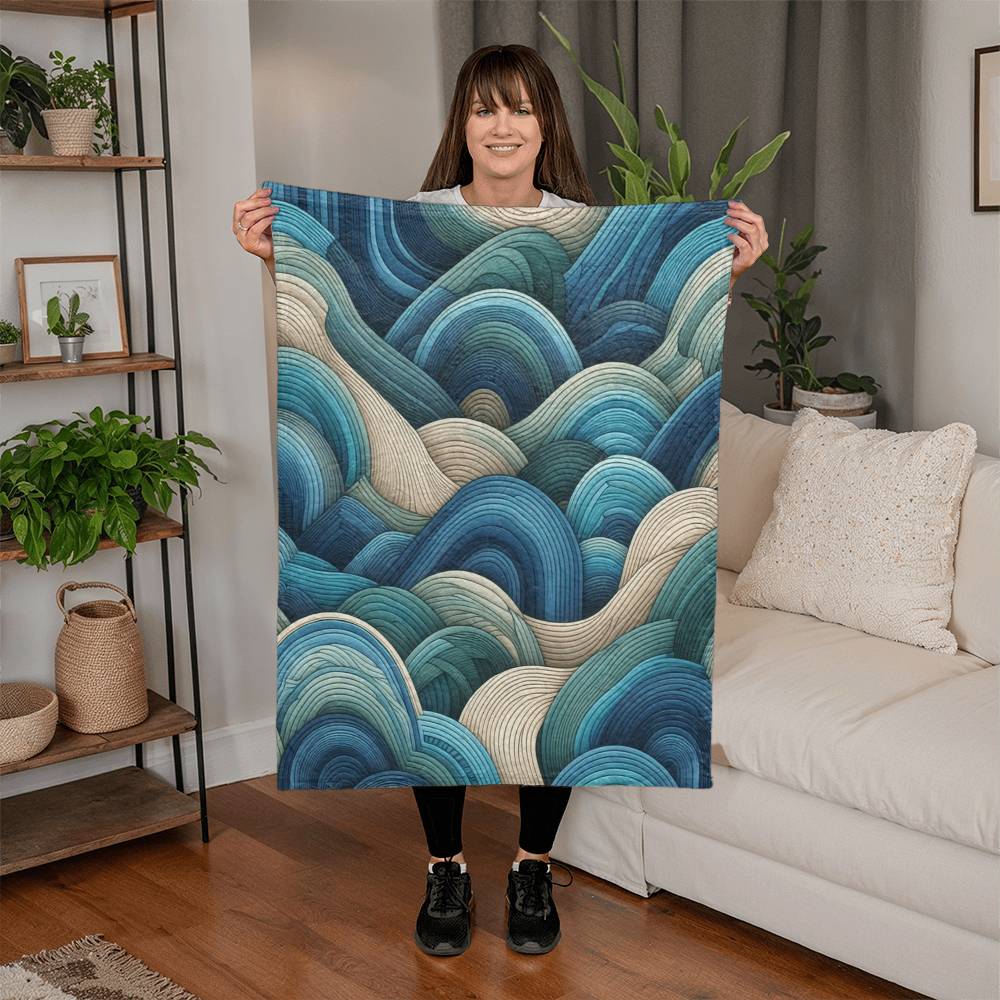 Waves Mink Touch Fleece Blanket