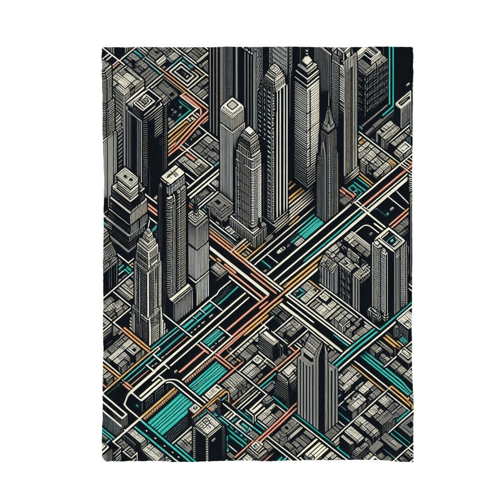 Cityscape Mink Touch Fleece Blanket