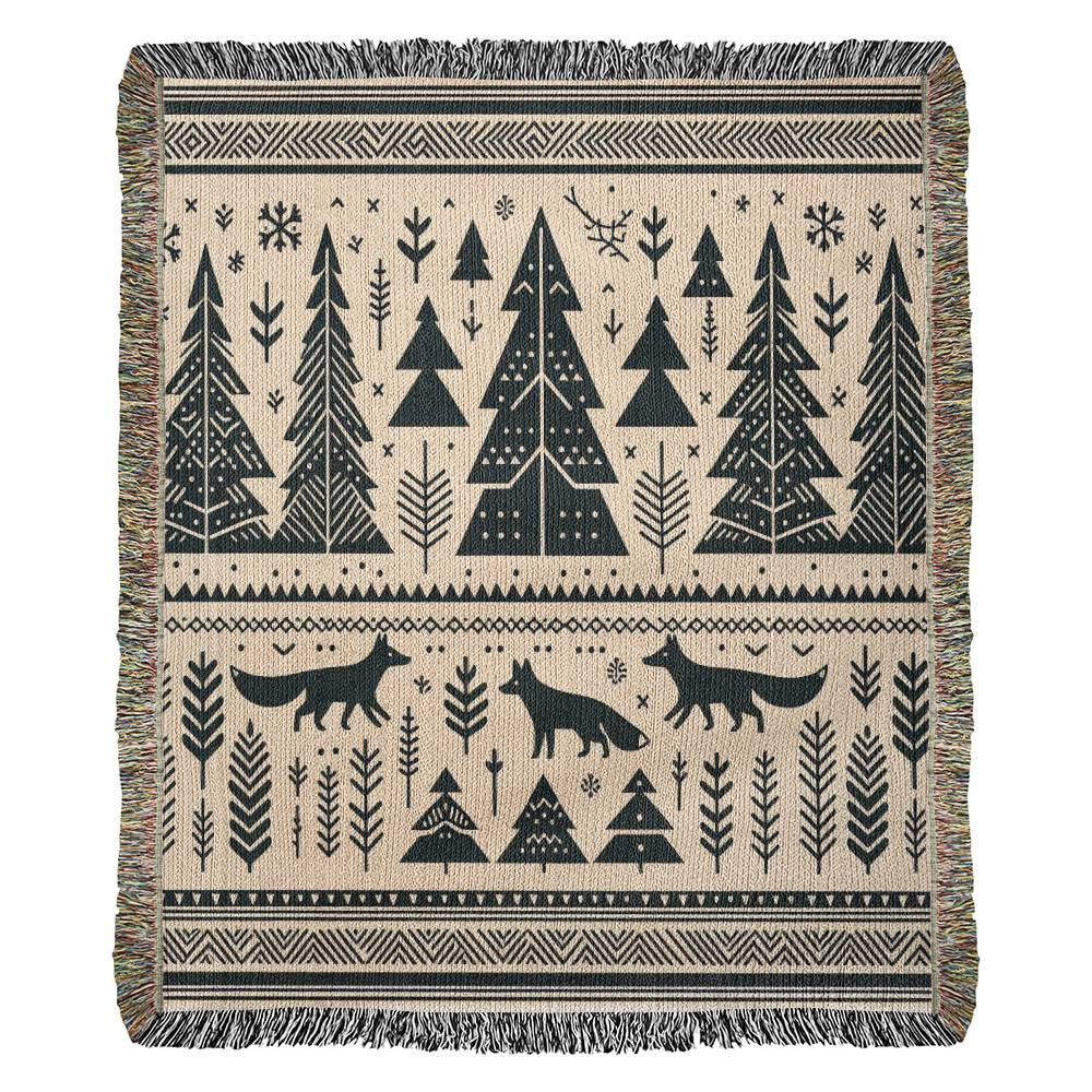 Nordic Winter Heirloom Artwork Woven Blanket