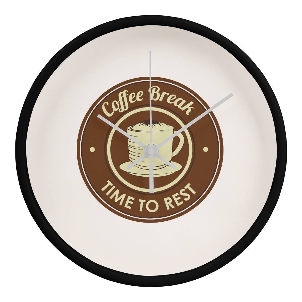 Coffee Break Wooden Clock