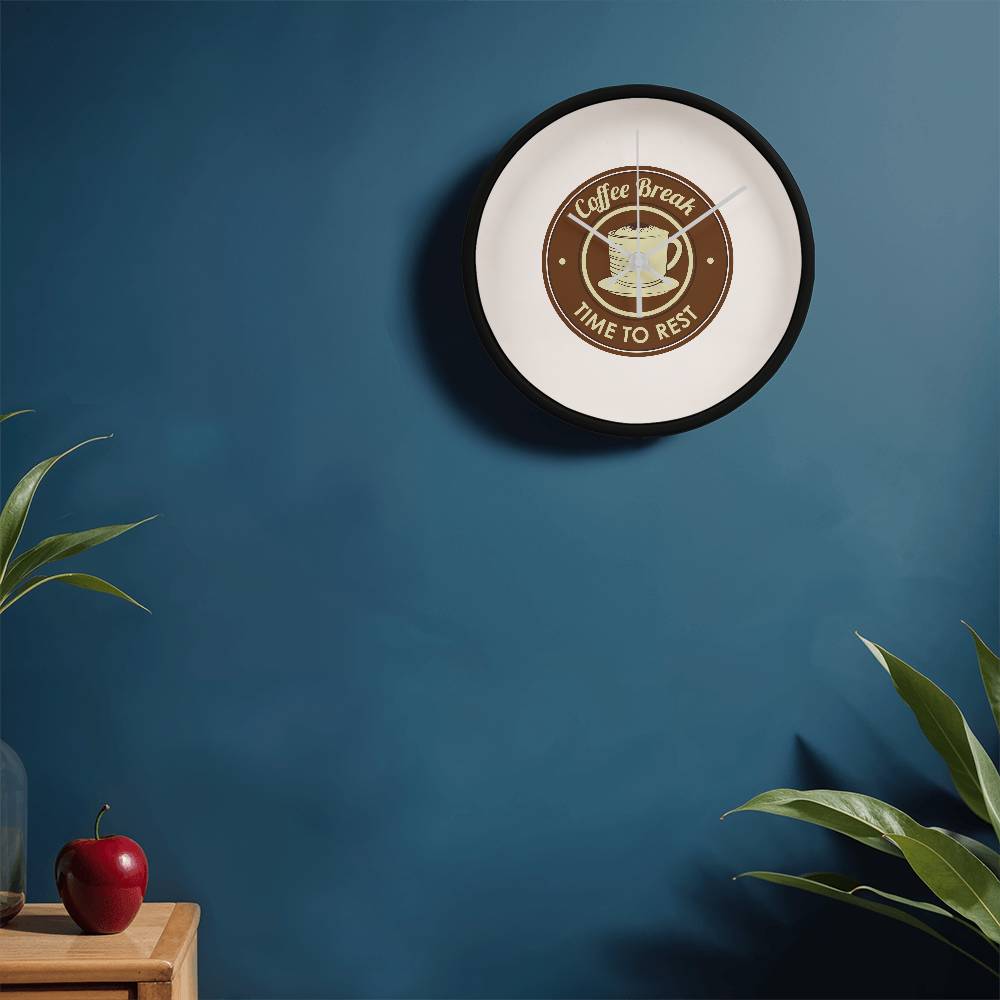 Coffee Break Wooden Clock