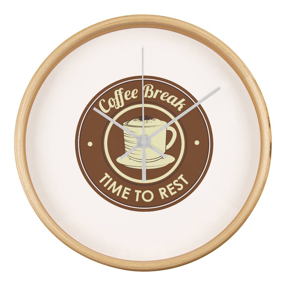 Coffee Break Wooden Clock