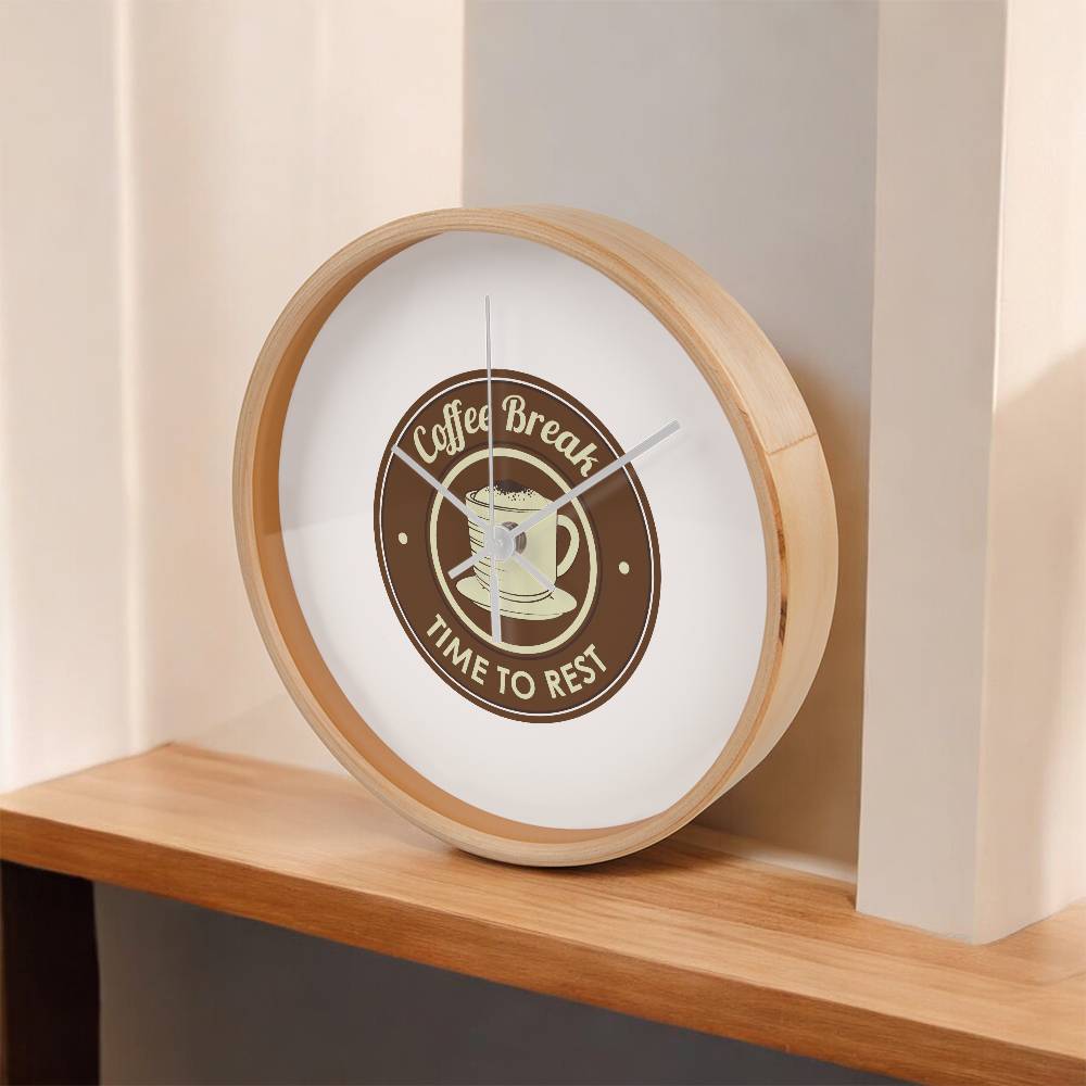 Coffee Break Wooden Clock