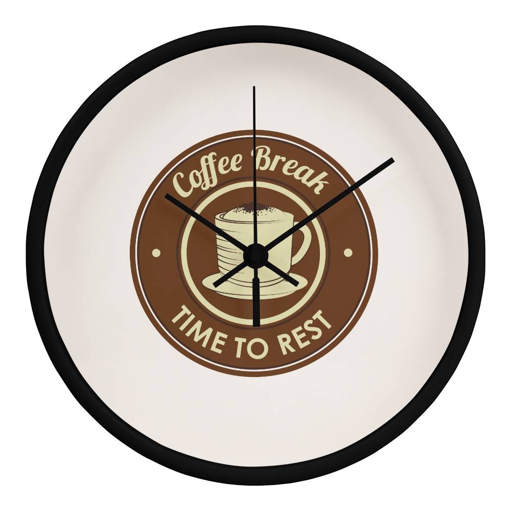 Coffee Break Wooden Clock