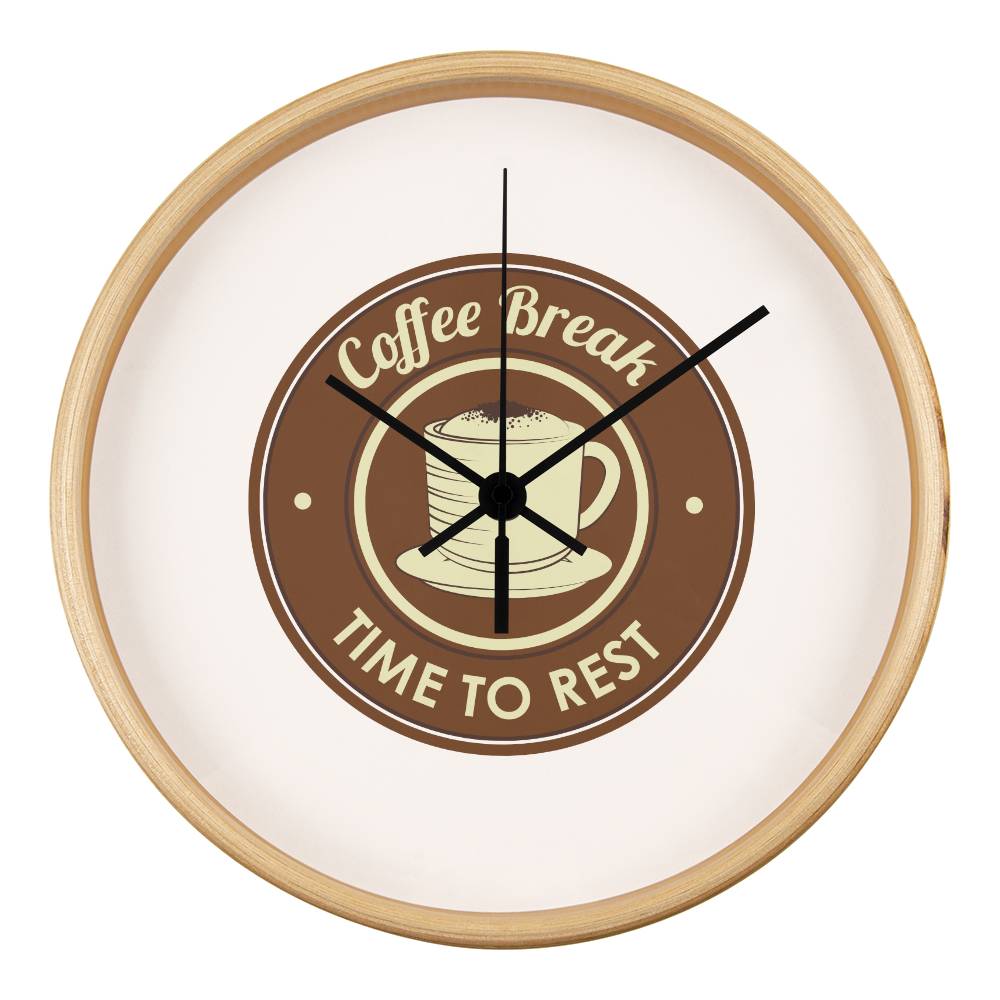 Coffee Break Wooden Clock