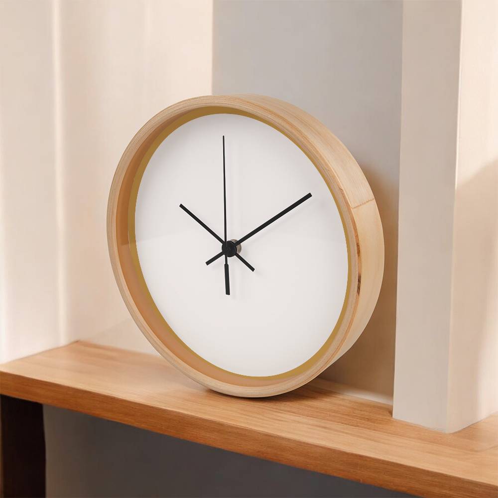 Classic Wooden Clock (Gold)