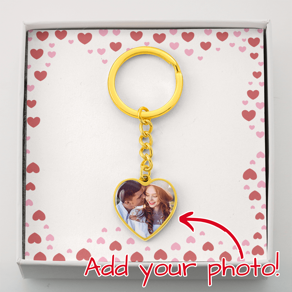 Valentines Day Photo Heart Keychain