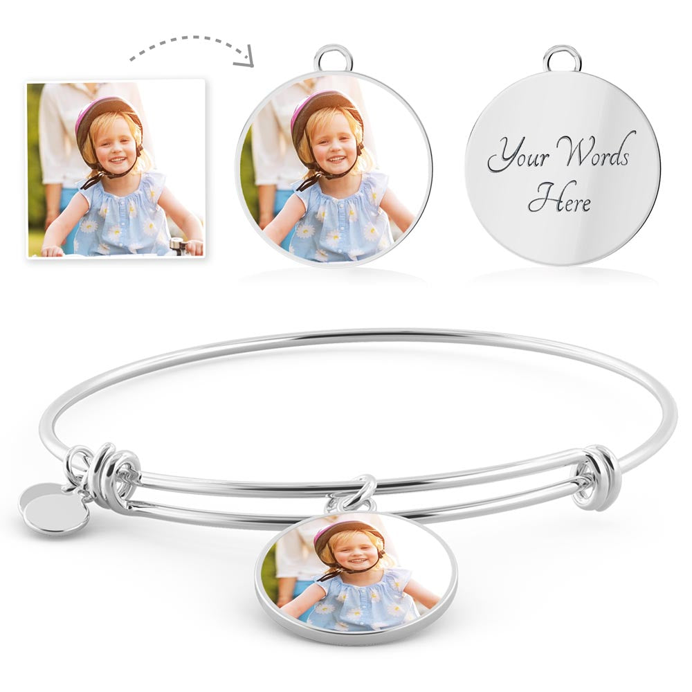 Personalized Circle Bangle Bracelet